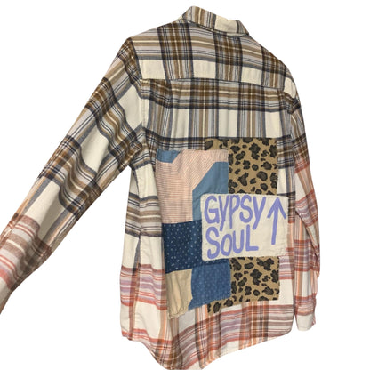 Gypsy Soul Hand Painted Flannel Shacket by Dee Couture