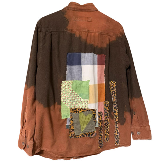 Ombre Bleached Chamois Shacket by Dee Couture