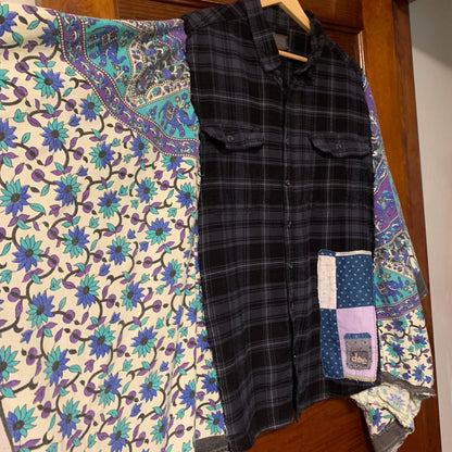 Plaid Flannel Patchwork Poncho by Dee Couture, photo 4