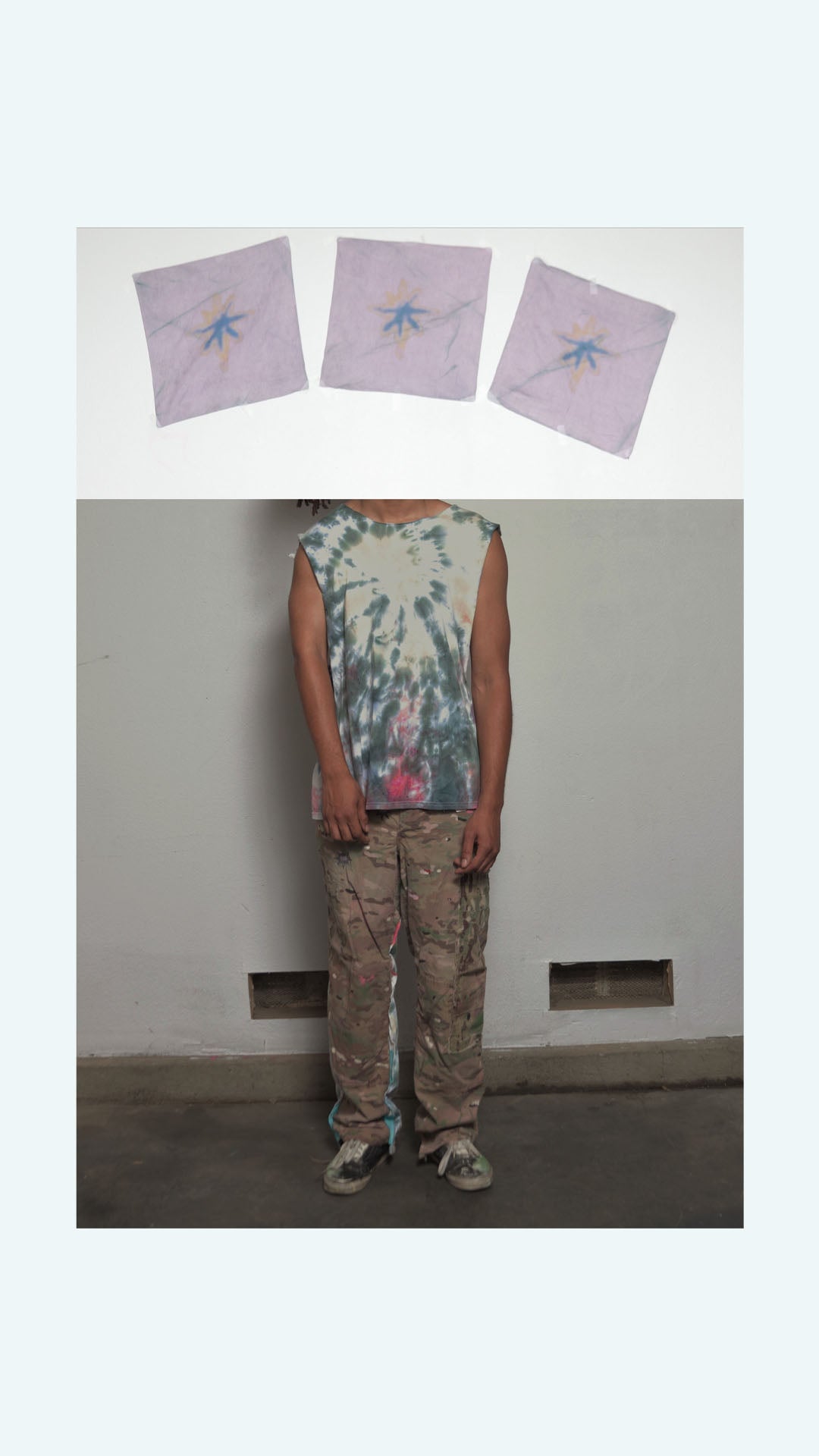 Camo Dyed and Painted Patchwork Pants by W/Love