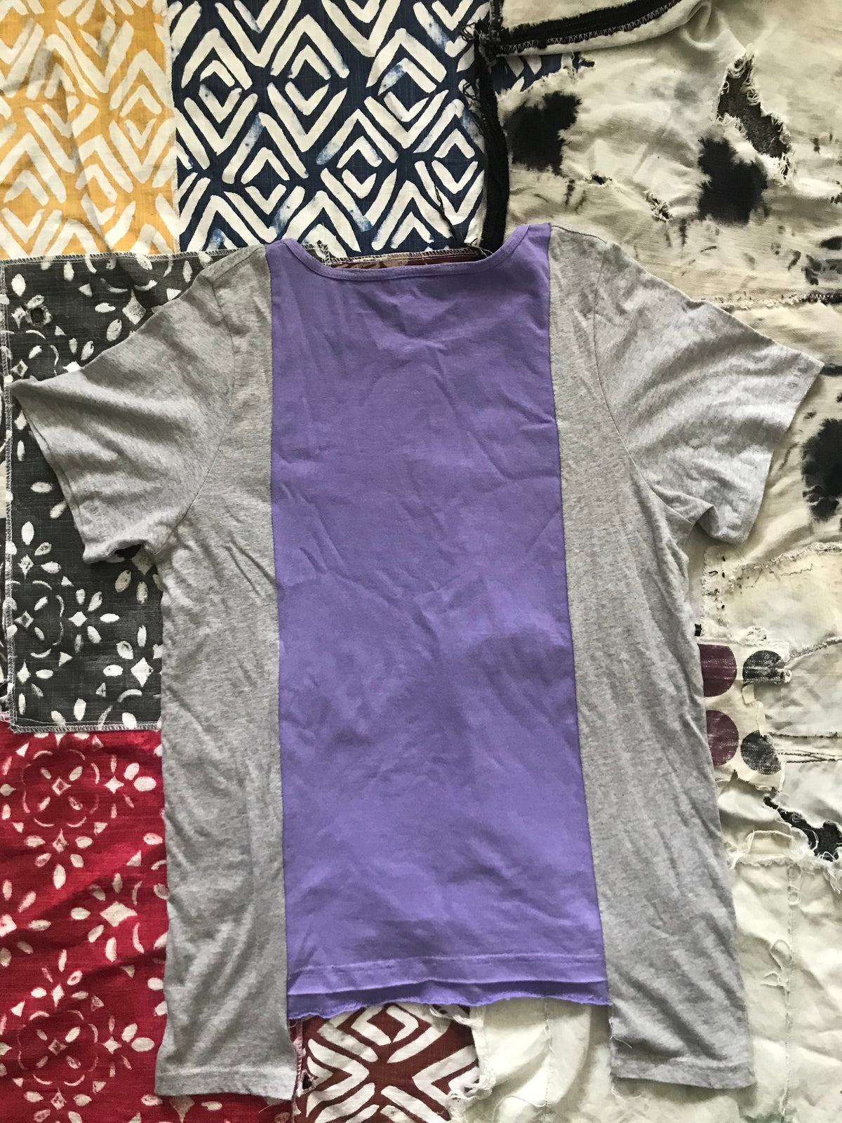 Purple and Gray Starflower Reconstructed Tee by W/Love, photo 2