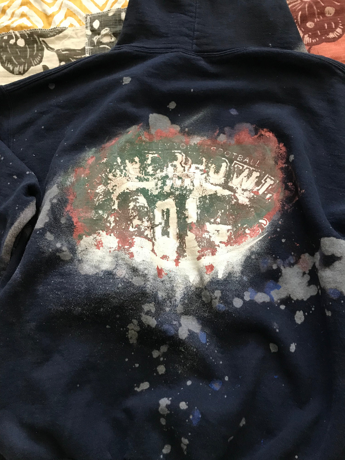 Saint Split Bleached Spray Painted Hoodie by W/Love, photo 5