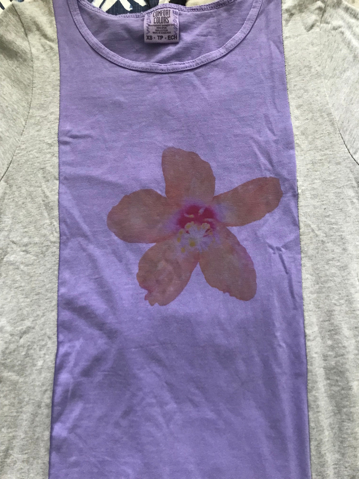 Purple and Gray Starflower Reconstructed Tee by W/Love, photo 3