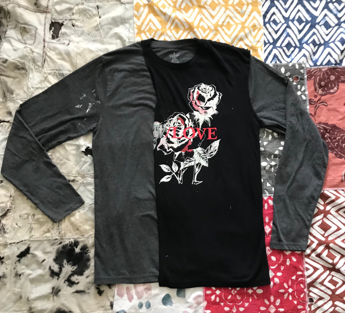 Layered Split Reconstructed Long Sleeve Tee by W/Love