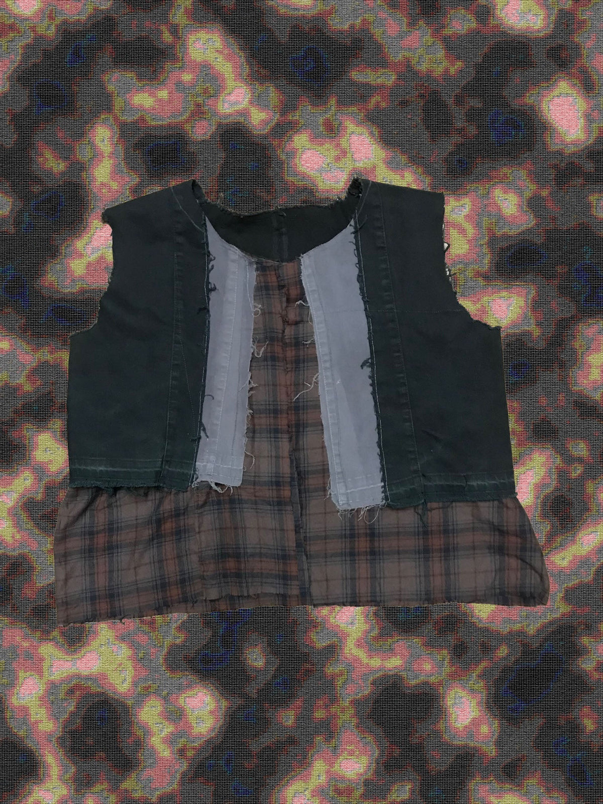 Warrior Reversible Denim and Flannel Vest by W/Love