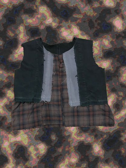 Warrior Reversible Denim and Flannel Vest by W/Love