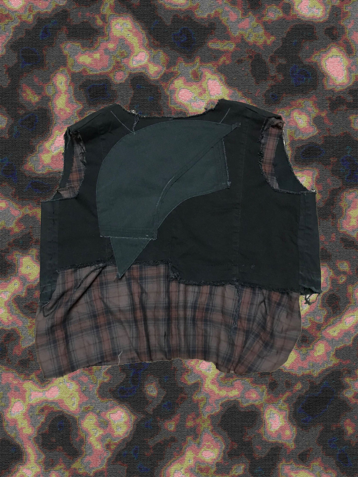Warrior Reversible Denim and Flannel Vest by W/Love, photo 2