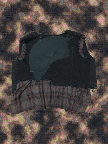 Warrior Reversible Denim and Flannel Vest by W/Love, photo 2