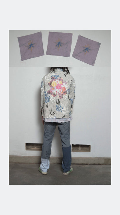 Floral DTF Printed Buttonless Blazer by W/Love