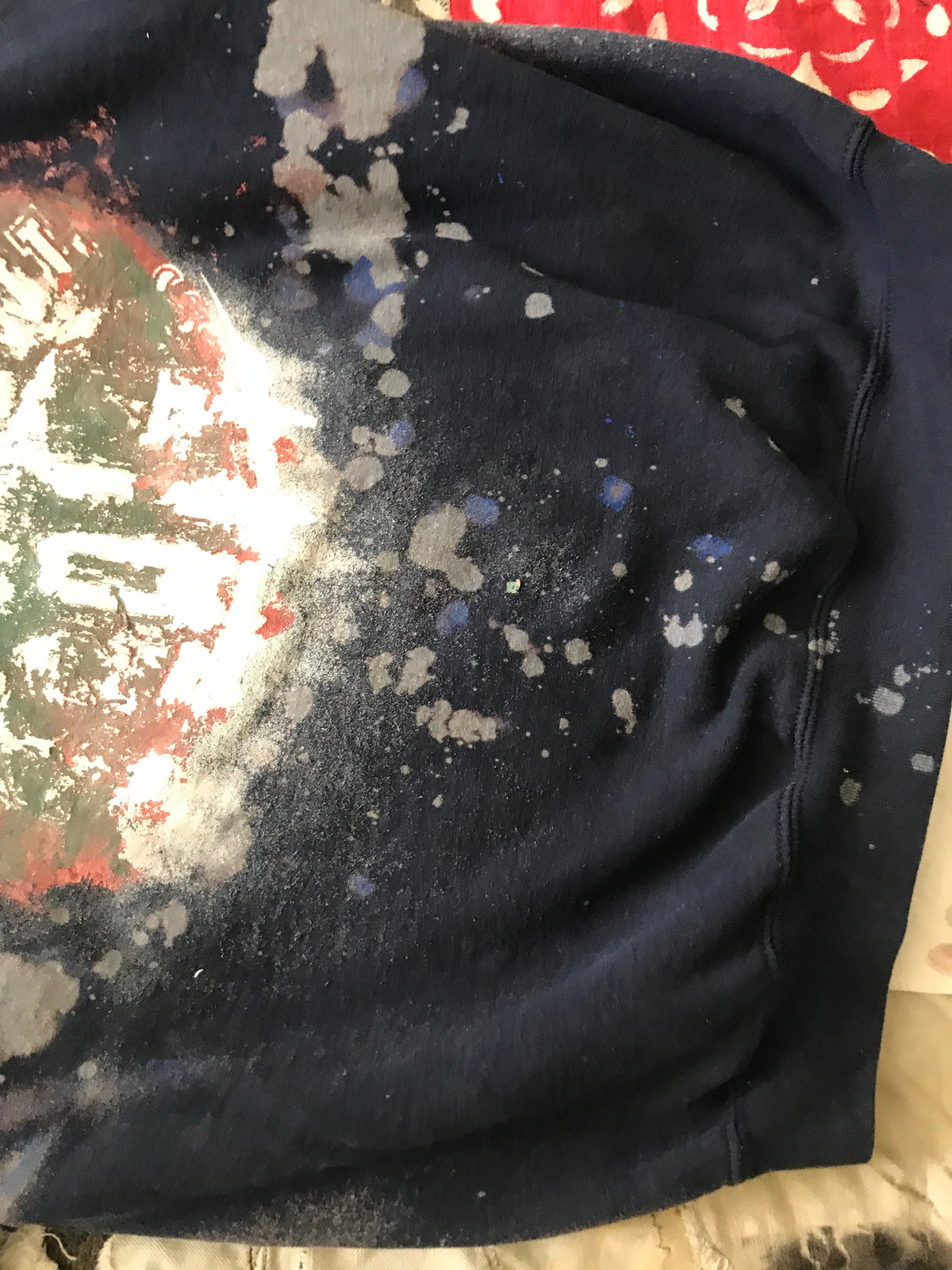 Saint Split Bleached Spray Painted Hoodie by W/Love, photo 8
