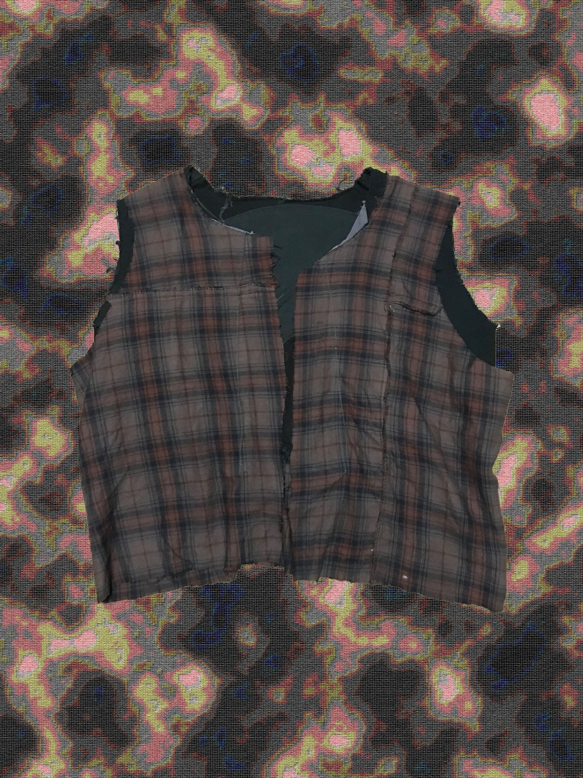 Warrior Reversible Denim and Flannel Vest by W/Love, photo 3