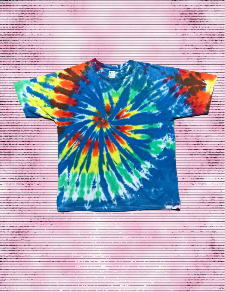 Early 2000s Swirl Tie Dye Patch Tee by W/Love