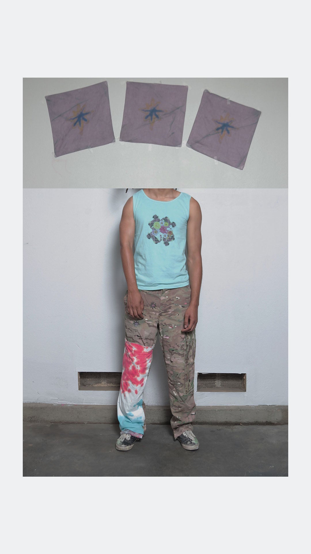 Camo Dyed and Painted Patchwork Pants by W/Love, photo 4