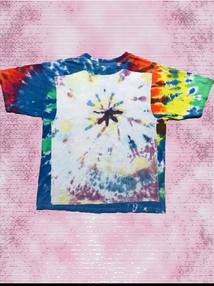 Early 2000s Swirl Tie Dye Patch Tee by W/Love, photo 2