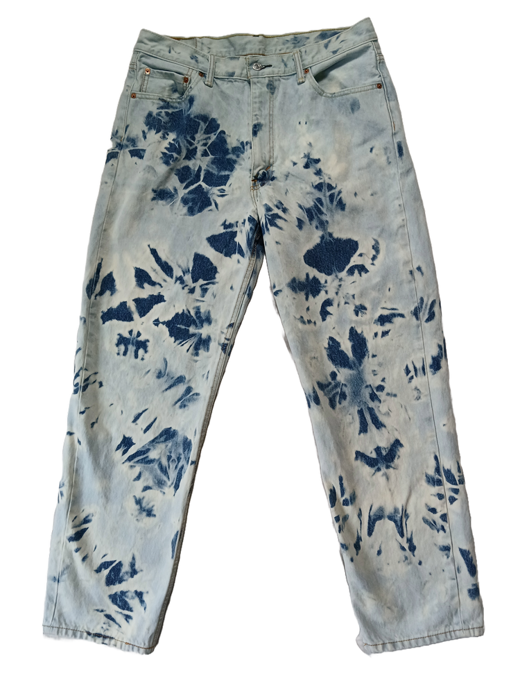 Upcycled Levi's 550 Bleached Denim Boyfriend Jeans