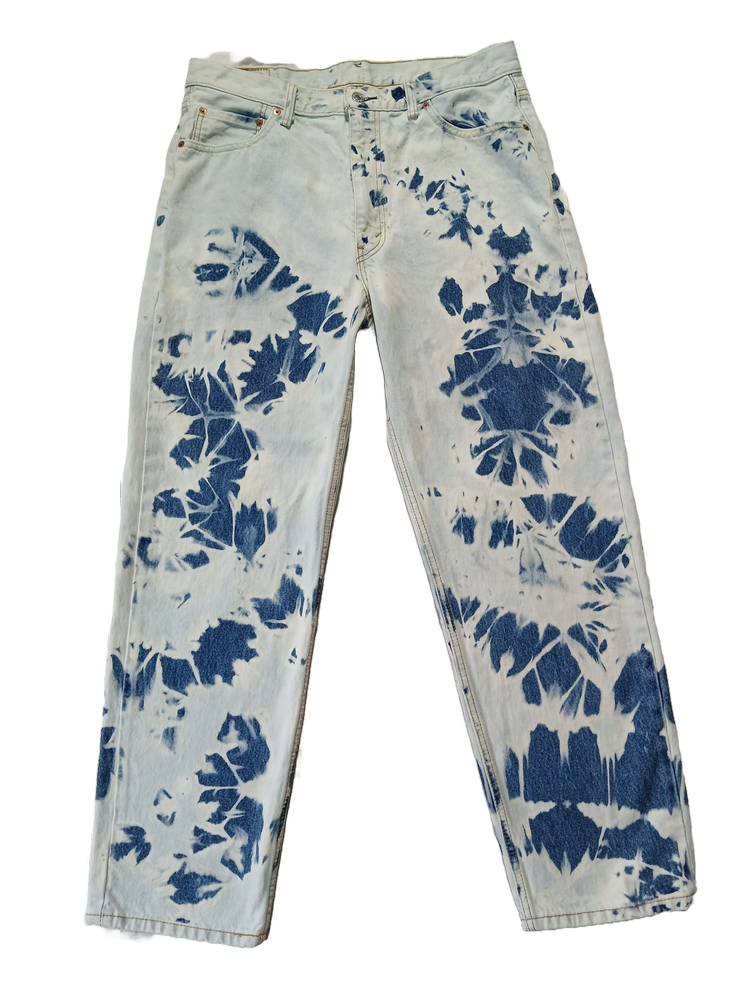 Upcycled Levi's 550 Bleached Denim Boyfriend Jeans