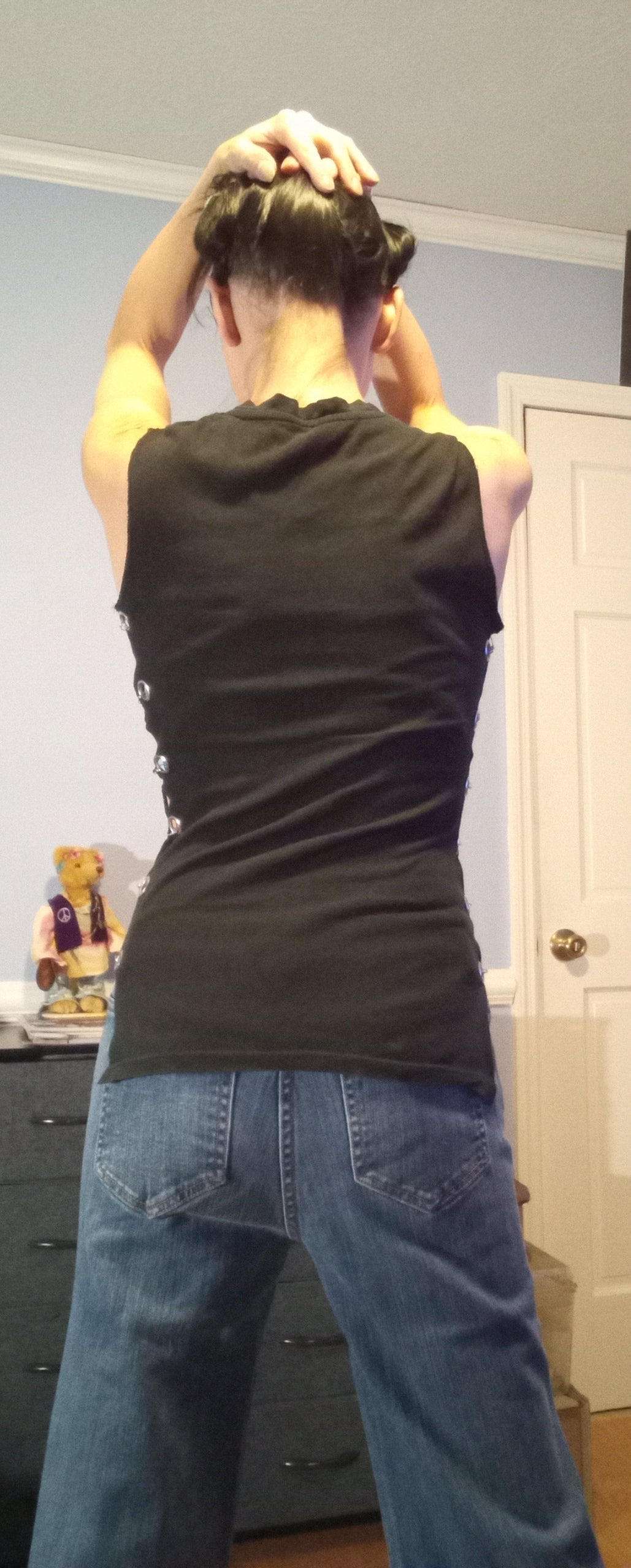 Upcycled Make Noise Safety Pin Shirt - S