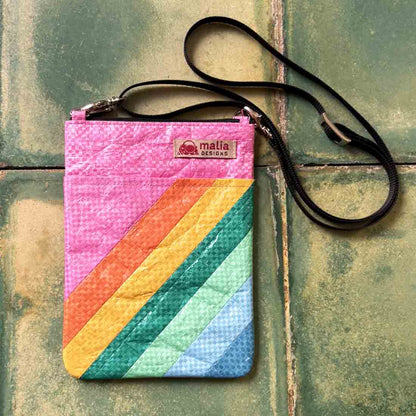 Mini Recycled Crossbody - Rainbow Stripes
