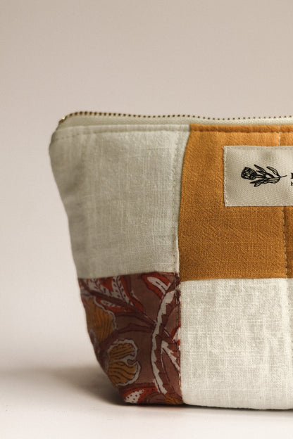 Patchwork Quilted Cosmetic Pouch