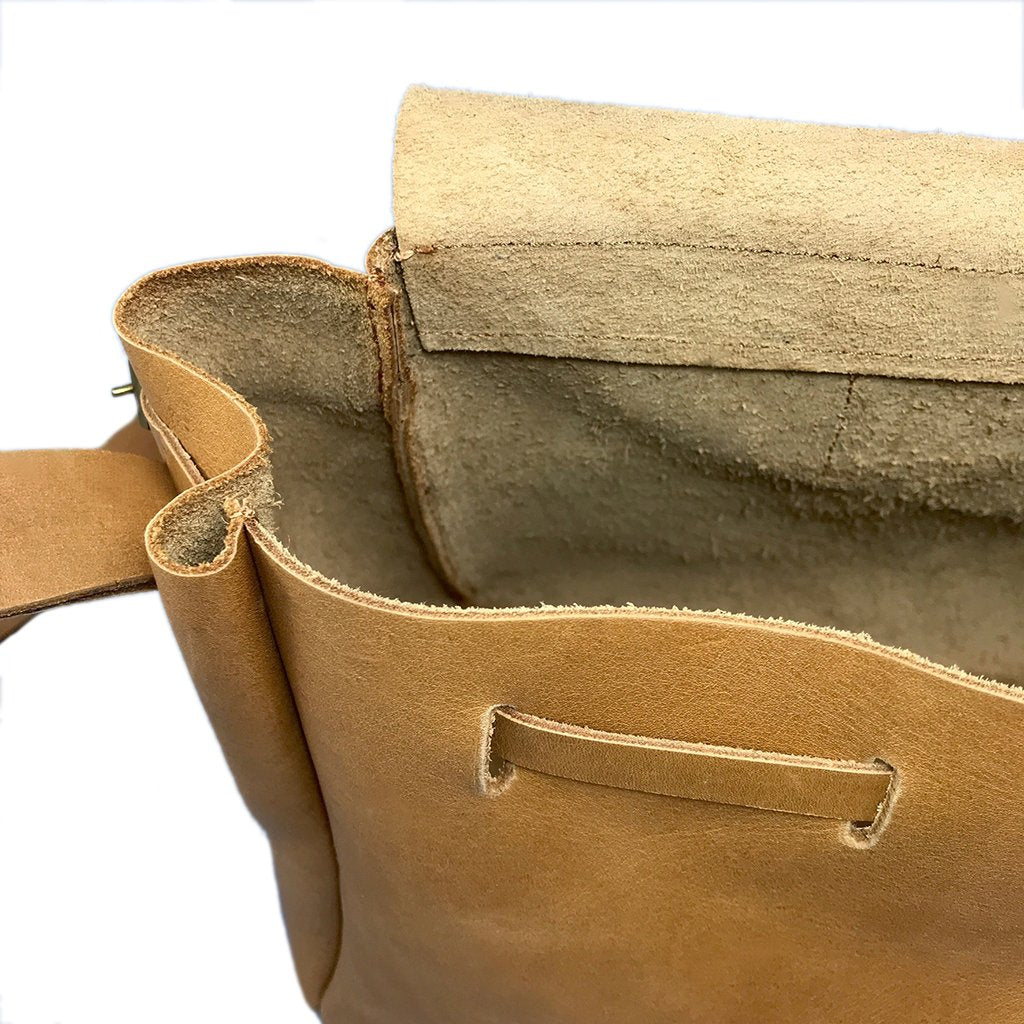 Nubuck Leather Bucket Bag Handcrafted Kenya Upcycled Neutral Everyday Tote