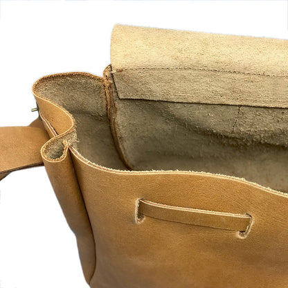 Nubuck Leather Bucket Bag Handcrafted Kenya Upcycled Neutral Everyday Tote