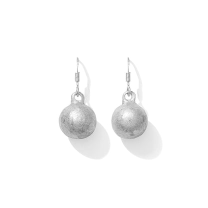 Recycled Bomb Dangle Earrings Upcycled Aluminum Bomb Parts 1.25in Handmade Laos