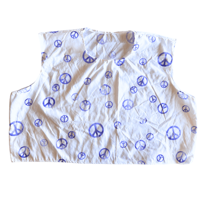 Reworked Peace Sign Lounge Set – Upcycled Bedsheet Crop Top + Shorts | One-of-a-Kind | Handmade in Arizona ☮️ Lazy Day Vibes, Earth-Loving Style – Only 1 Available