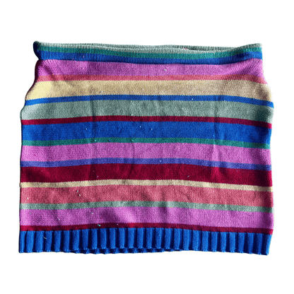 Reworked Striped Sweater Set – Upcycled Knit Bikini Top + Mini Skirt | One-of-a-Kind | Handmade in Arizona