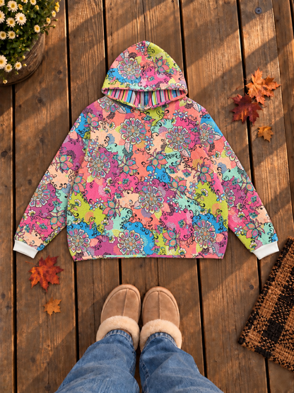 Upcycled Vintage Floral Quilt Hoodie by Kristin Kale