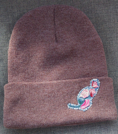 Denim Flowers Custom Embroidered Beanie by Rehab Threads, photo 2