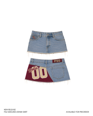 FSU Sidelines Upcycled Denim Mini Skirt