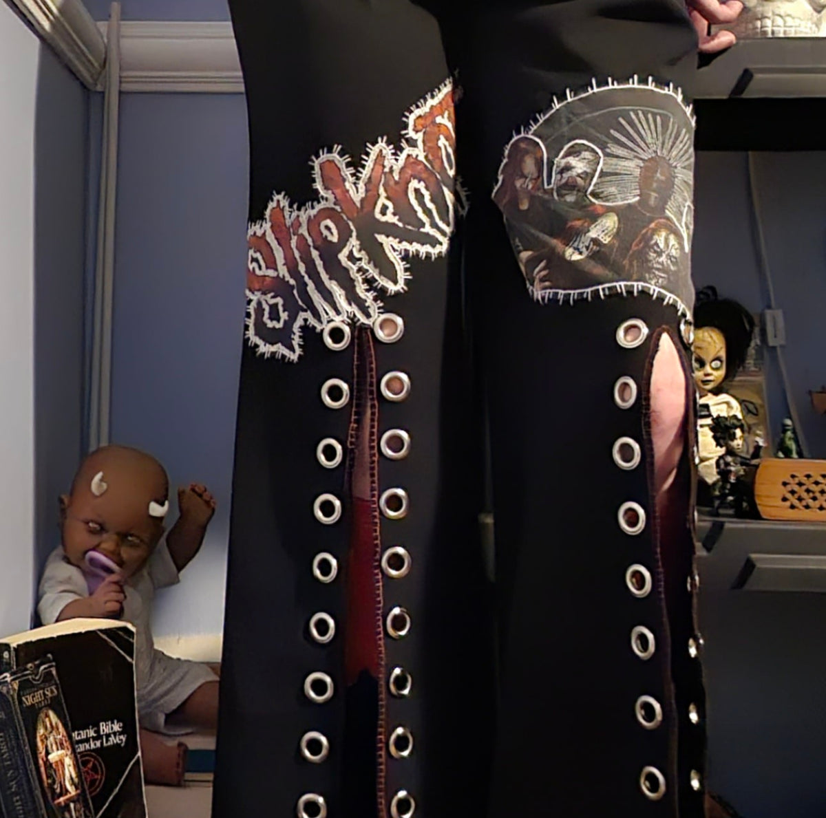 Upcycled Slipknot Studded Pants - 14P/29.5"