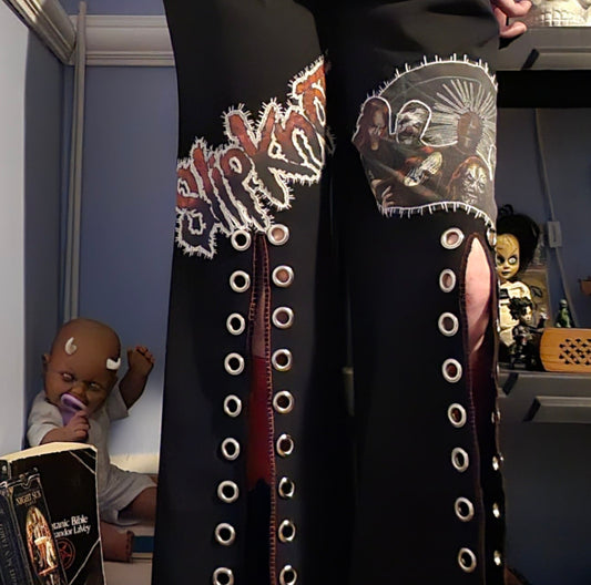 Upcycled Slipknot Studded Pants - 14P/29.5"