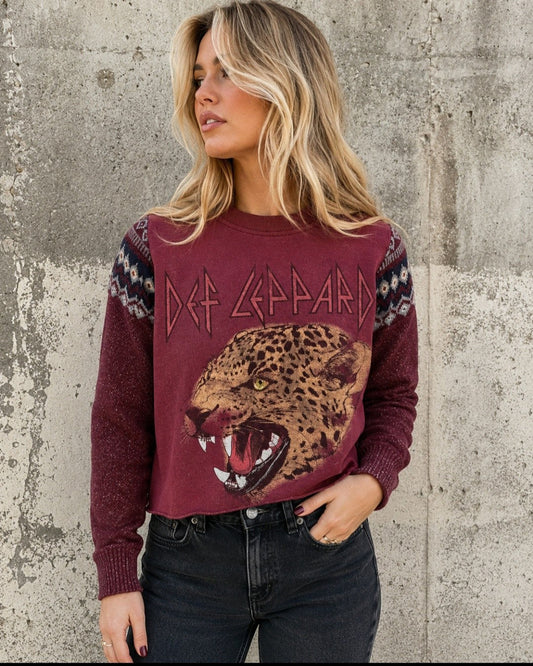 Upcycled Def Leppard Crewneck x Sweater