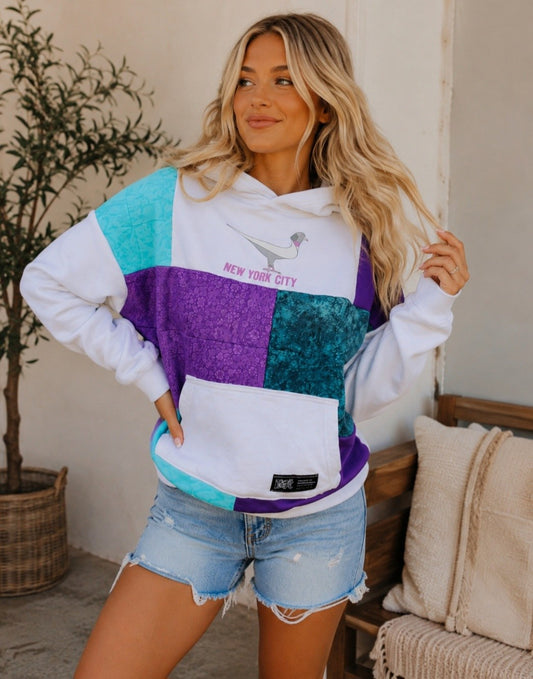 Upcycled Nike NYC Patchwork Hoodie