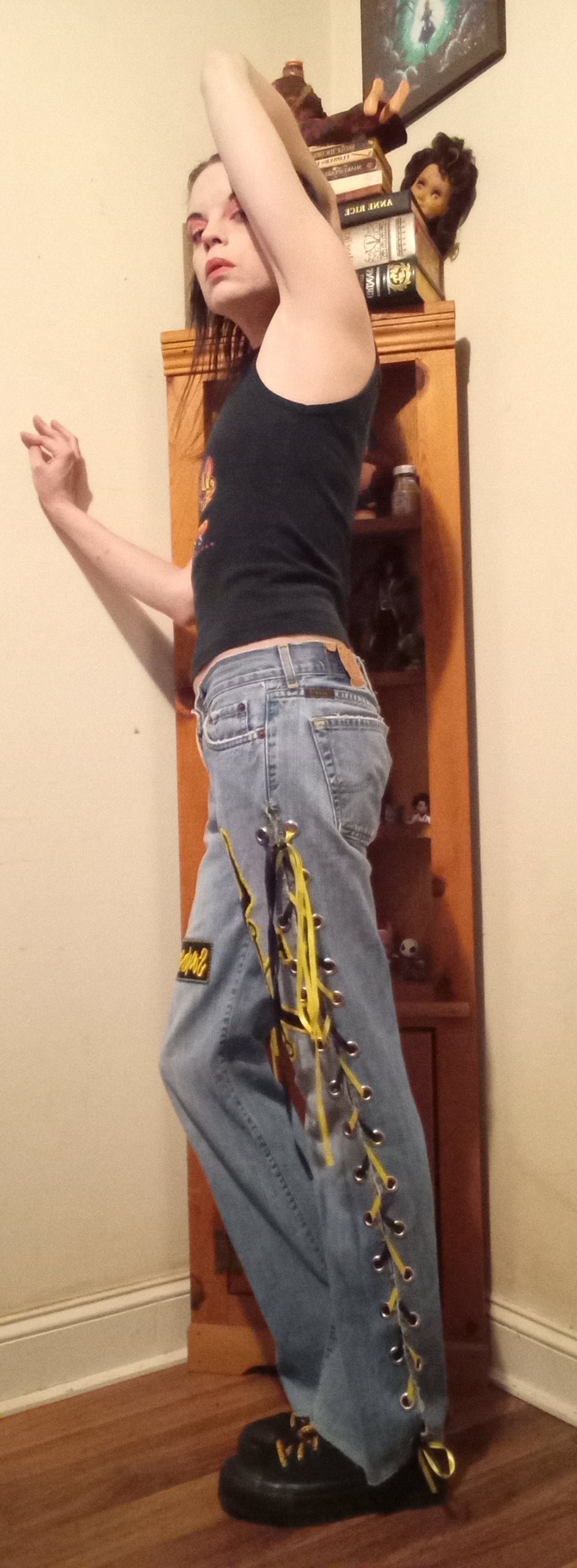 Upcycled Soundgarden Lace Up Jeans - 2/29"