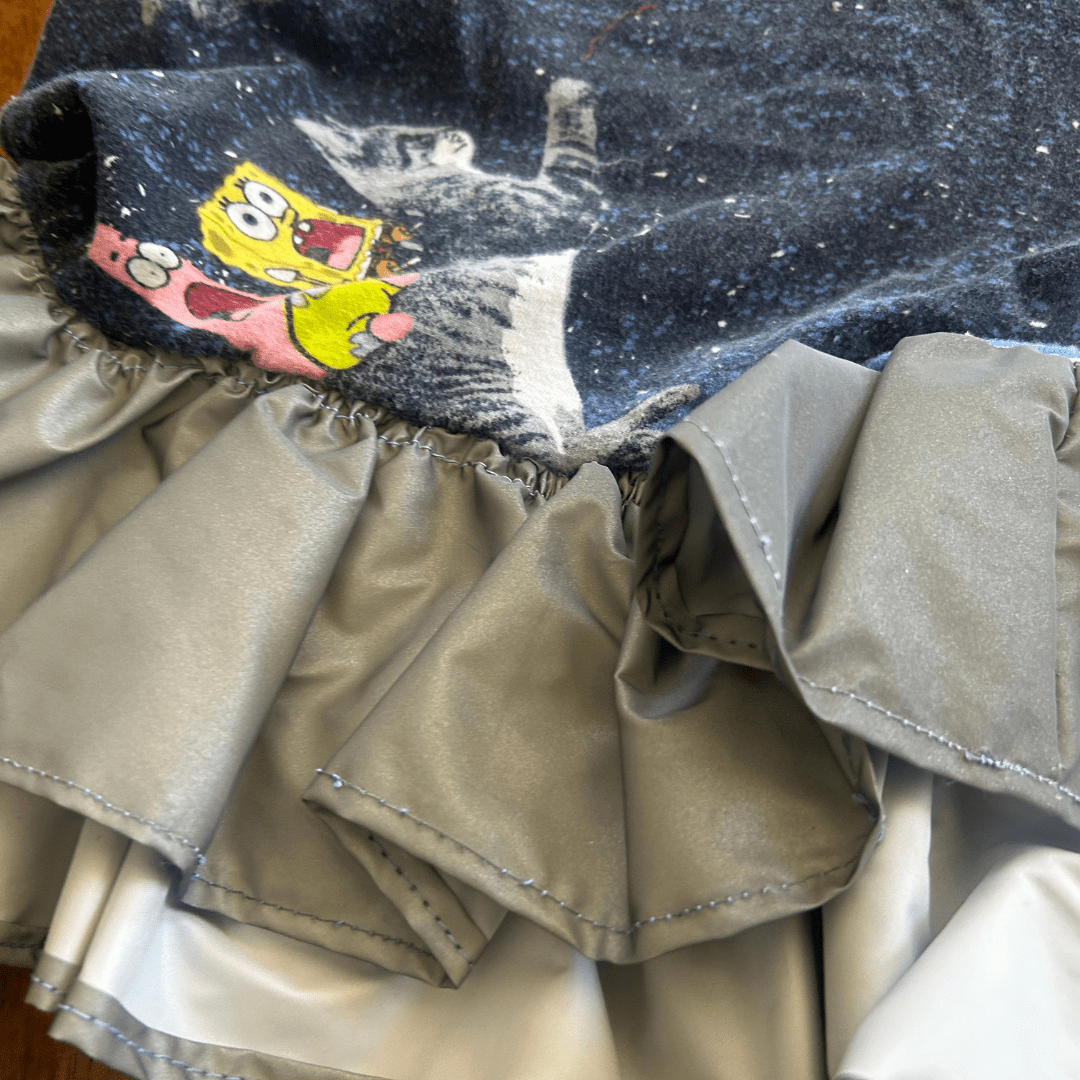 Space Sponge Crop Top & Ruffle Shorts Set – Handmade from Upcycled Pajamas