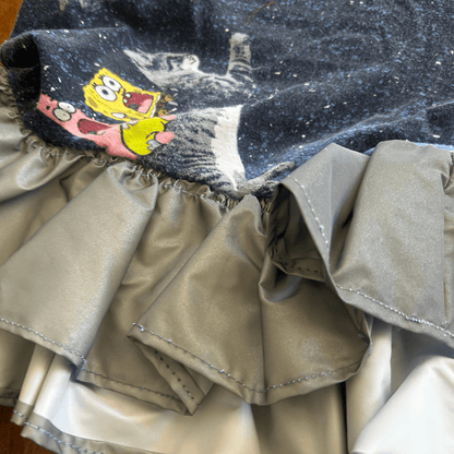 Space Sponge Crop Top & Ruffle Shorts Set – Handmade from Upcycled Pajamas