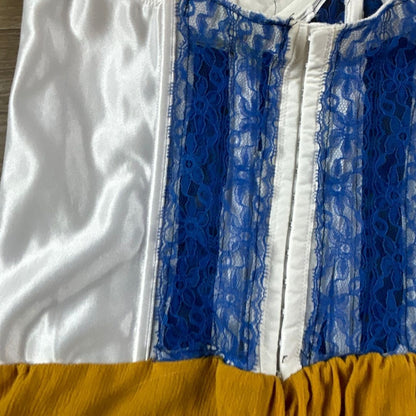 Sunflower Corset Midi Dress – Handmade & Upcycled