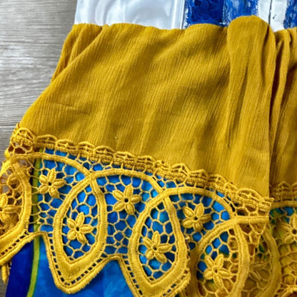 Sunflower Corset Midi Dress – Handmade & Upcycled