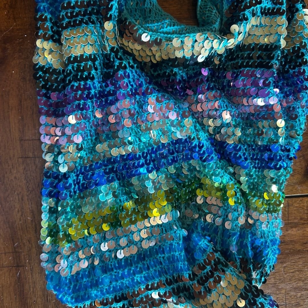 Disco Debris Striped Sequin Shoulder Bag by The Modern Alien, photo 4