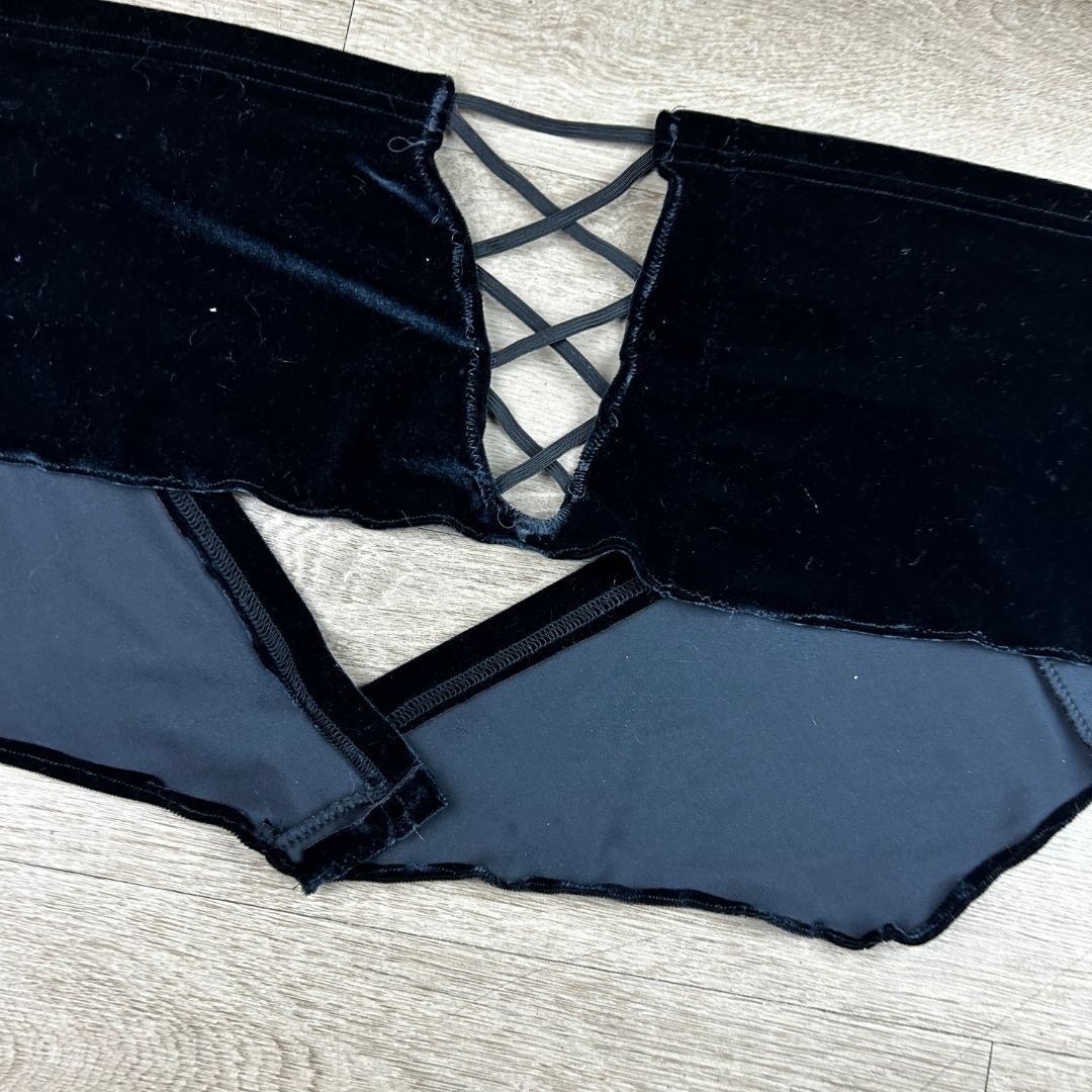 Velvet Vice Black Velvet Skirt Set by The Modern Alien, photo 5