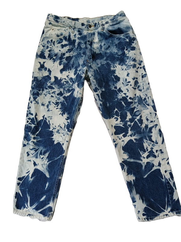 Upcycled Wrangler Bleached Denim Jeans, XL