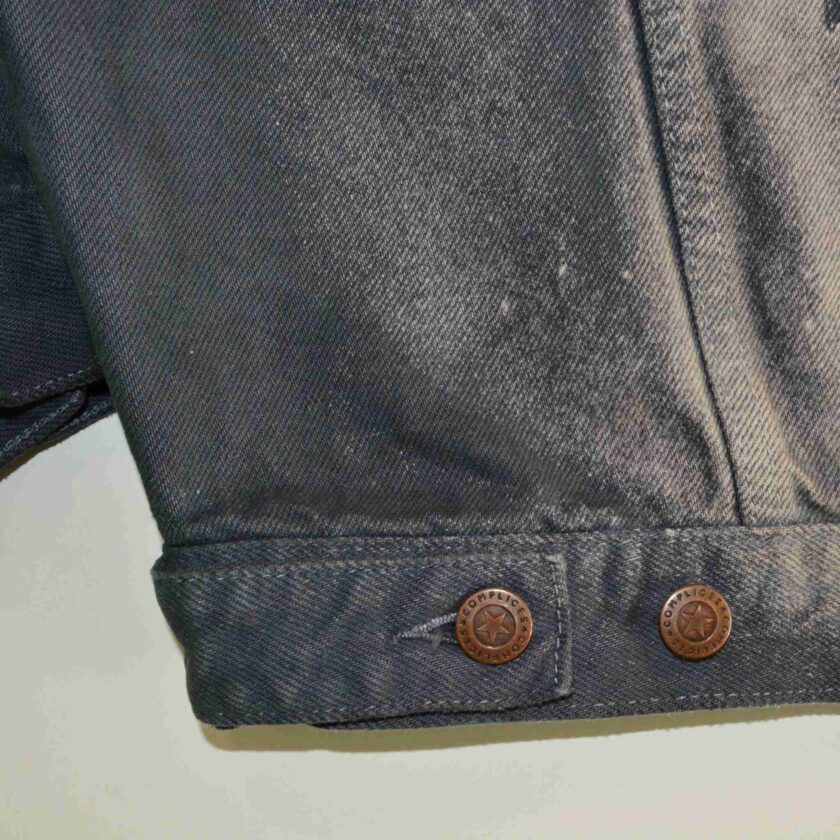 a close up of a button on a jacket.