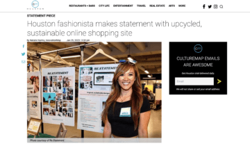 Featured in CultureMap and InnovationMap: “Houston fashionista makes statement with upcycled, sustainable online shopping site”