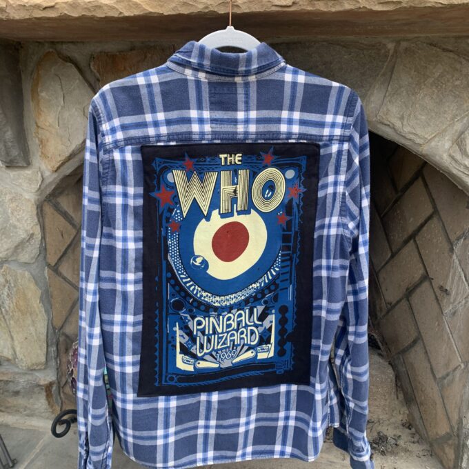 The Who Pinball Wizard Rock Band Music Flannel Shirt with a picture of a clown on it.