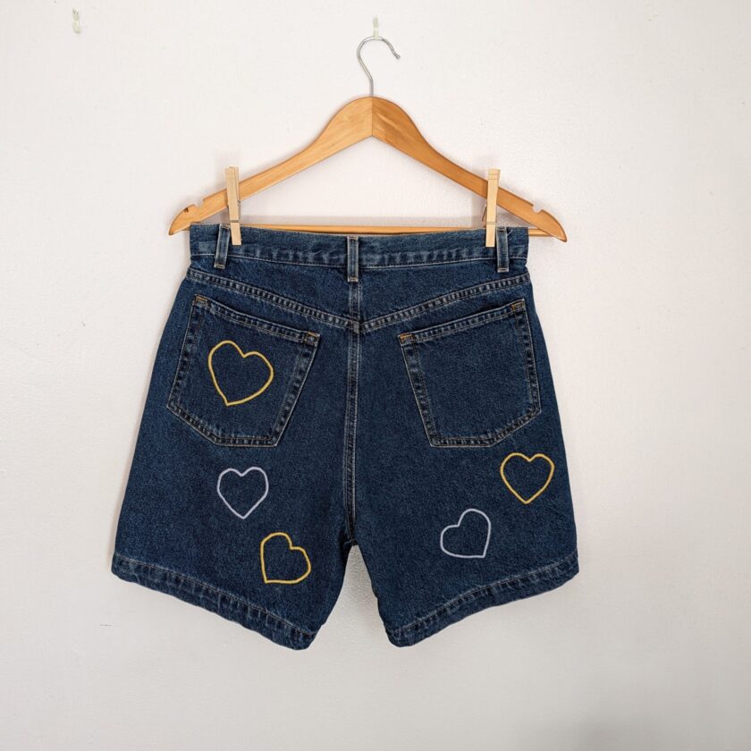 a pair of Embroidered Heart Shorts.