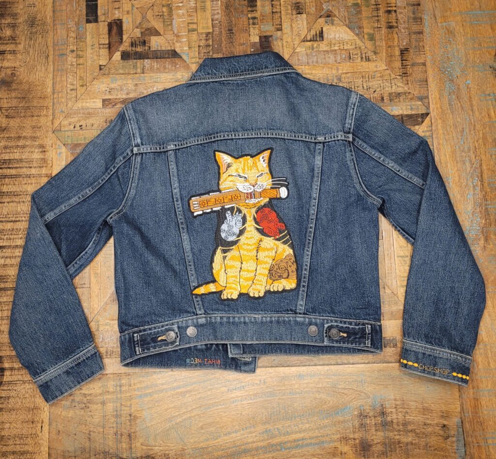 Samurai Warrior Cat Current Elliot Denim Jacket