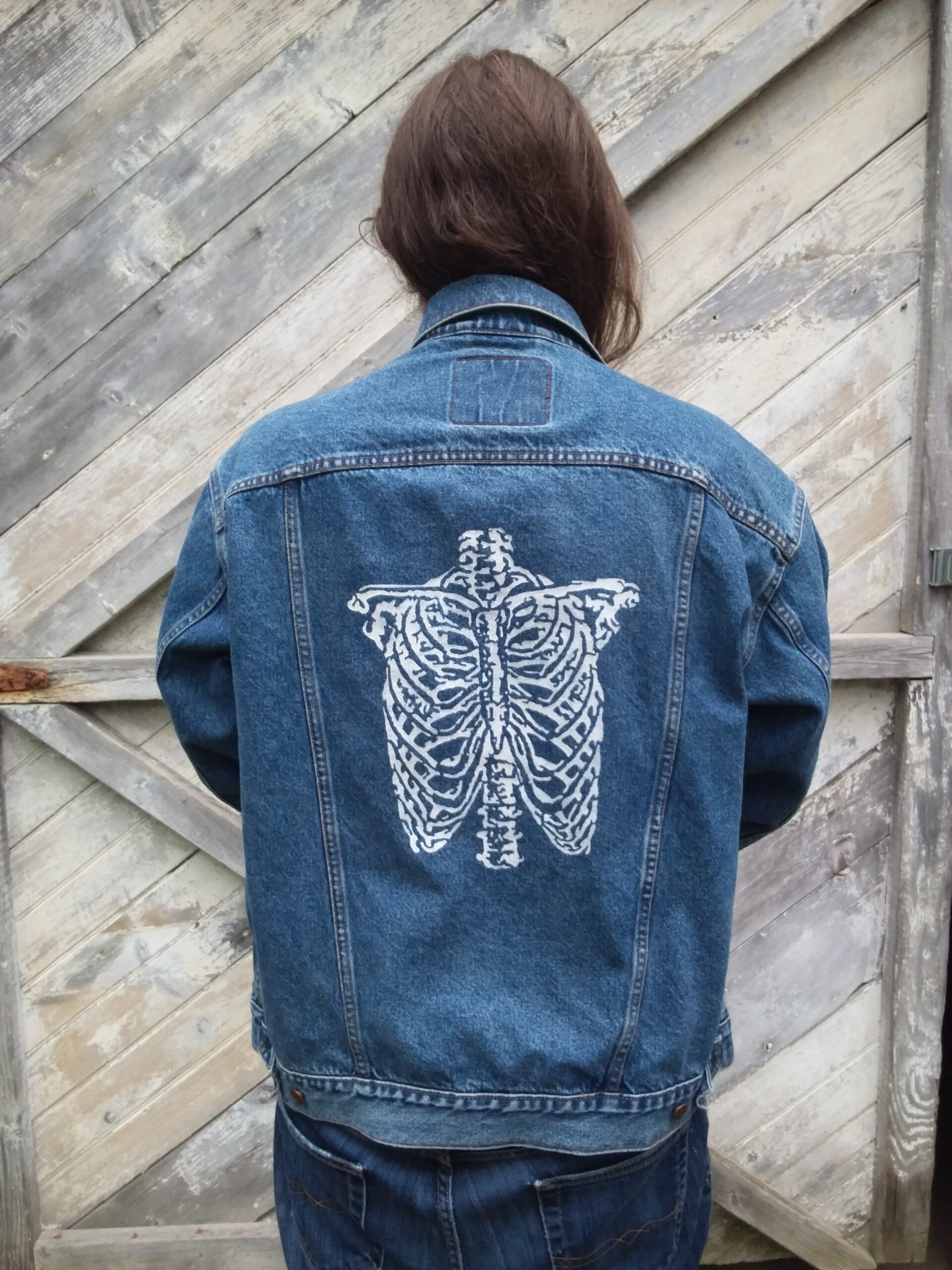 Upcycled Jean Jacket With Patches / Reworked Vintage Jean Jacket