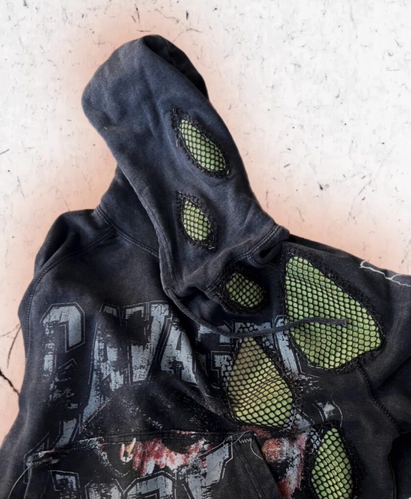 A black and green hoodie